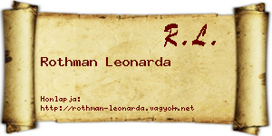 Rothman Leonarda névjegykártya